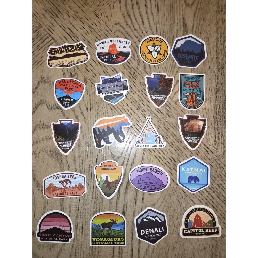 100 Pieces National Park Stickers Waterproof Vinyl Travel Decals, Outdoor New - Picture 2 of 8